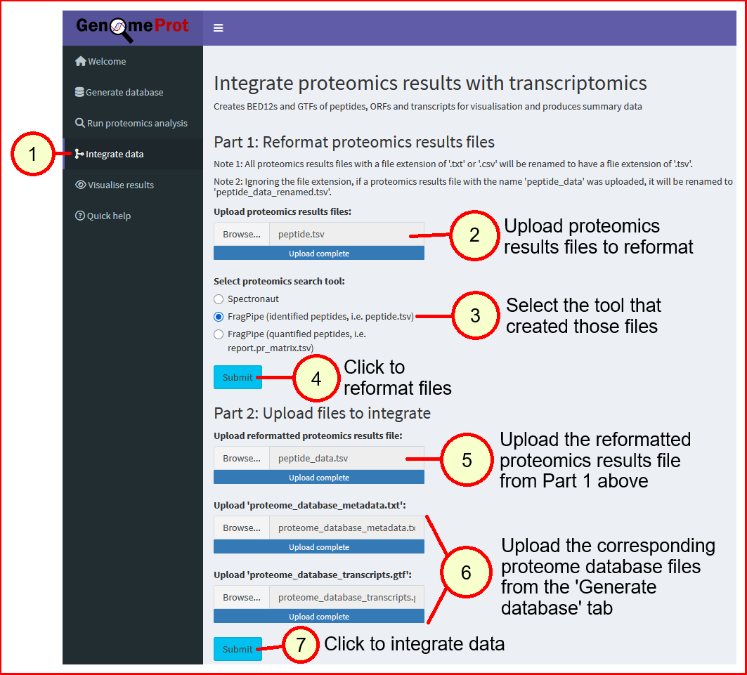 Integrate Data screenshot